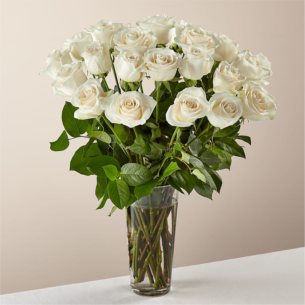 Long Stem White Rose Bouquet – FORGET-ME-NOT FLOWERS & GIFTS, Jacksonville NC