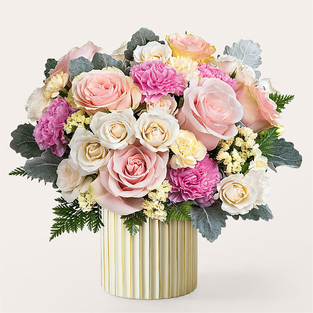 Blissful Moments Bouquet with Ivory Vase – FORGET-ME-NOT FLOWERS & GIFTS, Jacksonville NC