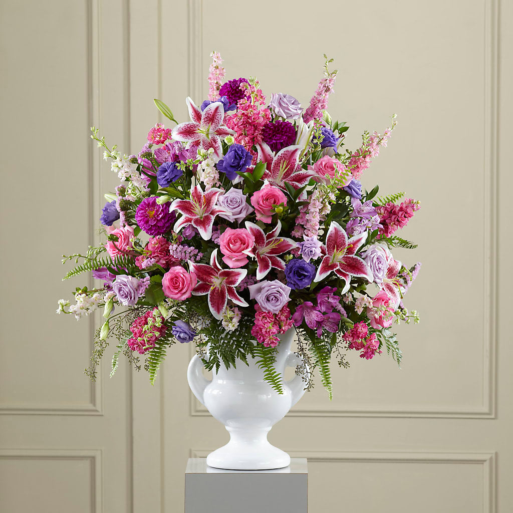 Peaceful Tribute Arrangement – FORGET-ME-NOT FLOWERS & GIFTS, Jacksonville NC