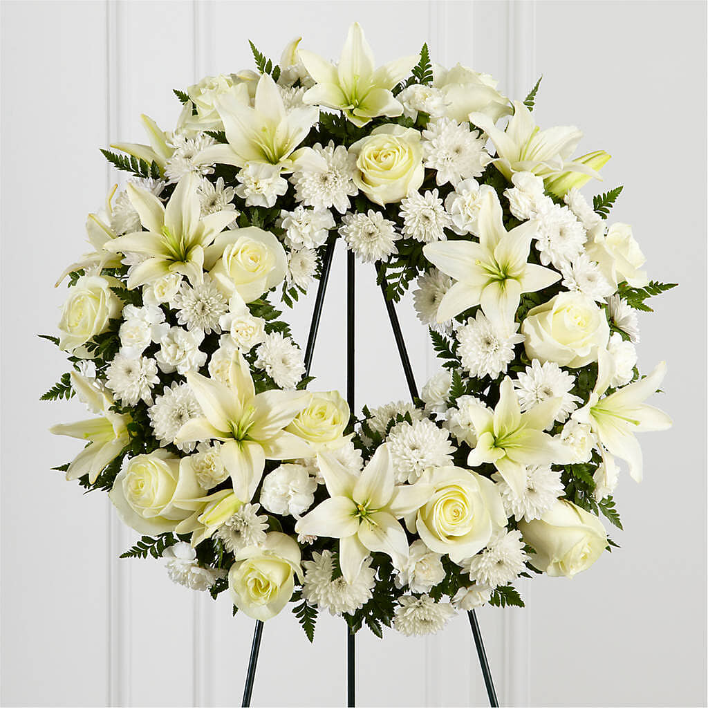 Treasured Tribute Wreath – FORGET-ME-NOT FLOWERS & GIFTS, Jacksonville NC