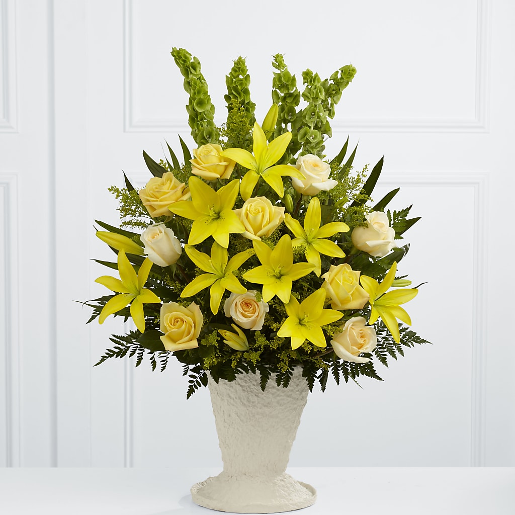 Golden Memories Arrangement – FORGET-ME-NOT FLOWERS & GIFTS, Jacksonville NC