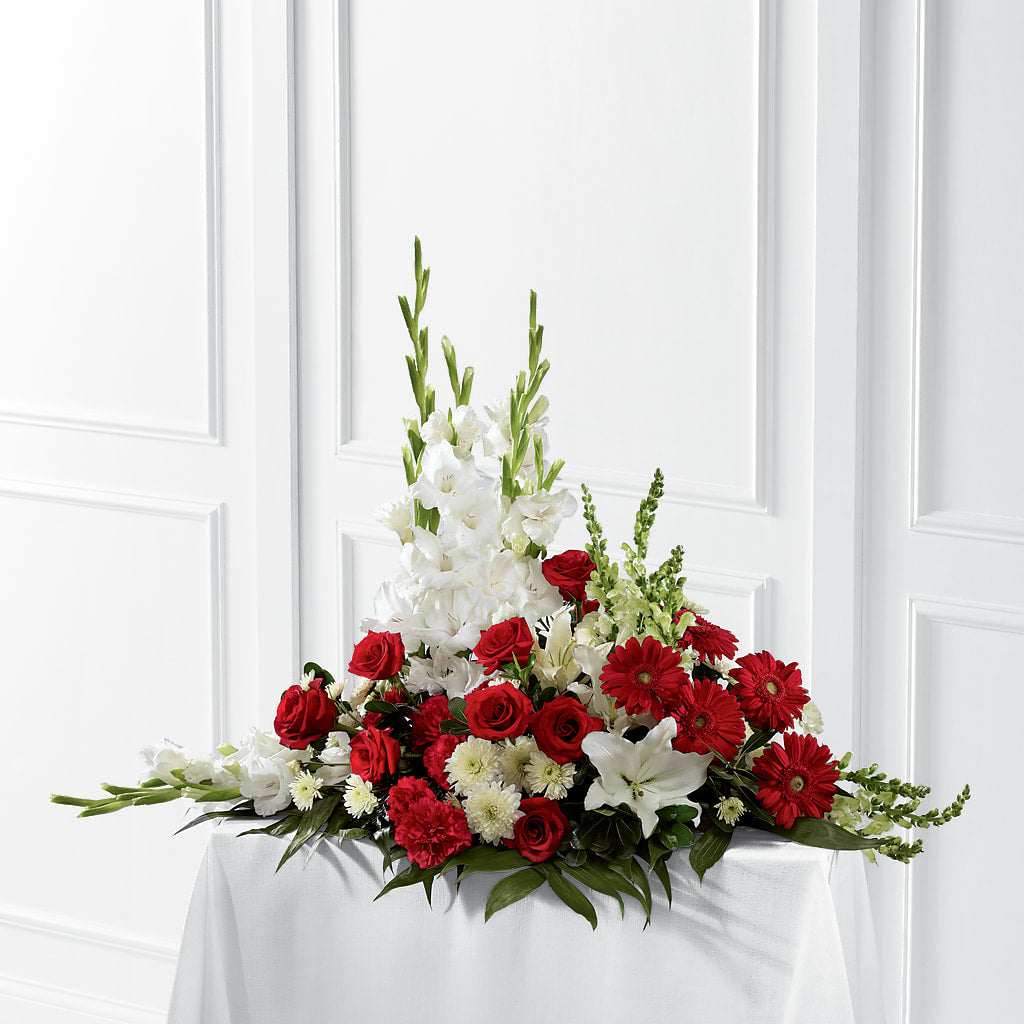 Crimson & White Arrangement – FORGET-ME-NOT FLOWERS & GIFTS, Jacksonville NC