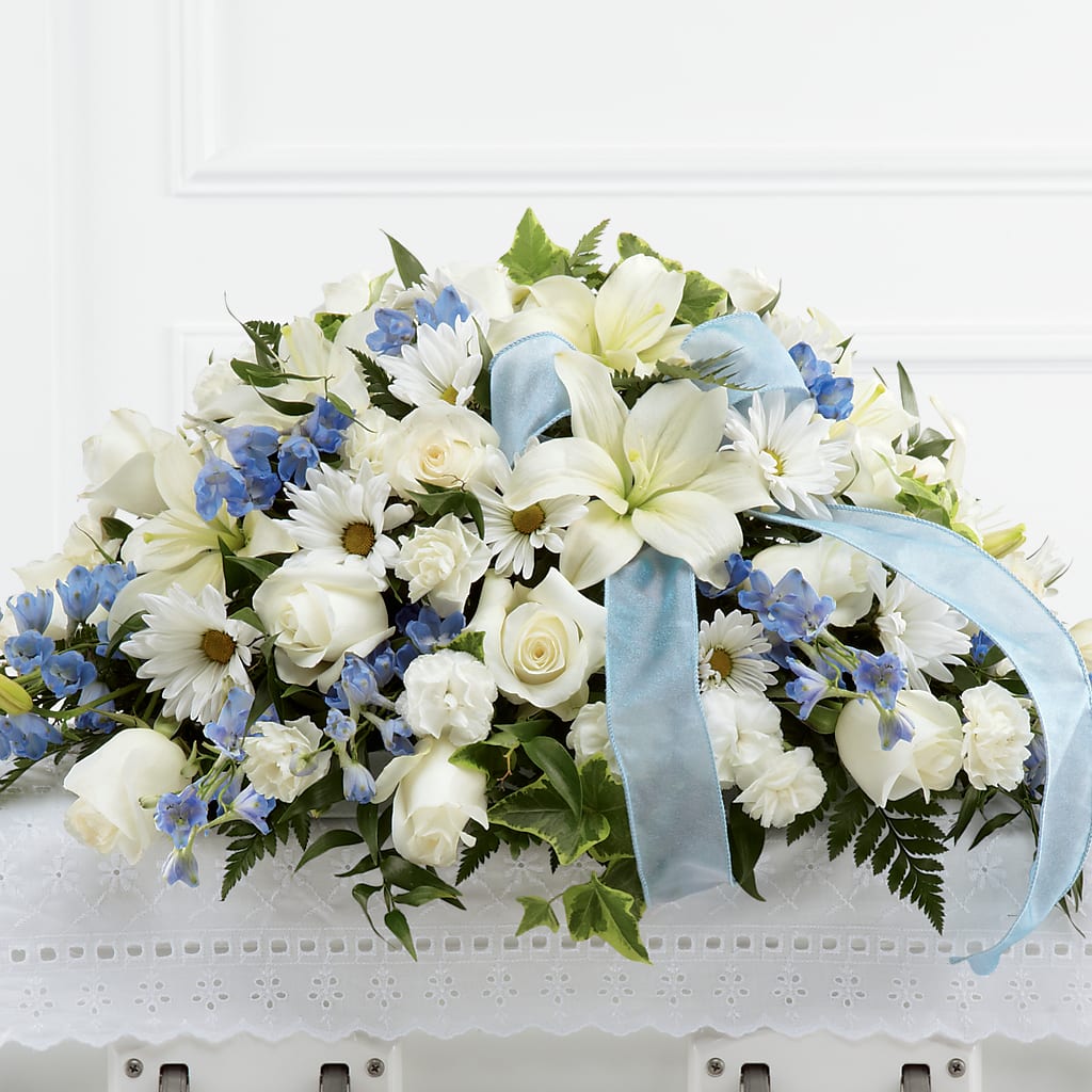 Tender Treasure Casket Spray – FORGET-ME-NOT FLOWERS & GIFTS, Jacksonville NC