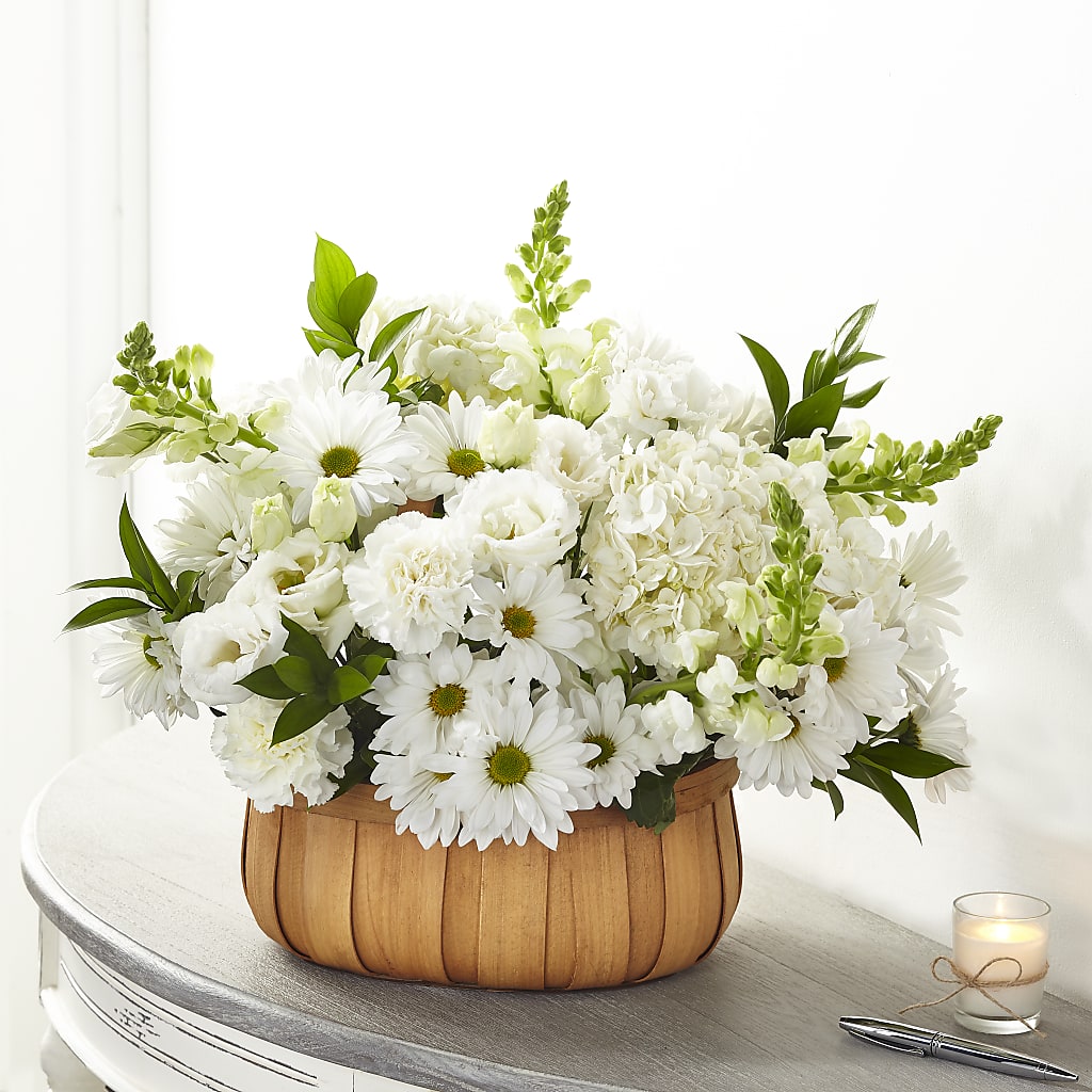 Pure Ivory Basket – FORGET-ME-NOT FLOWERS & GIFTS, Jacksonville NC