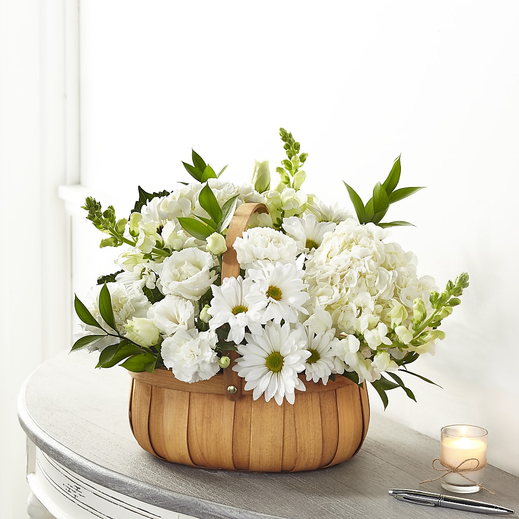 Pure Ivory Basket – FORGET-ME-NOT FLOWERS & GIFTS, Jacksonville NC