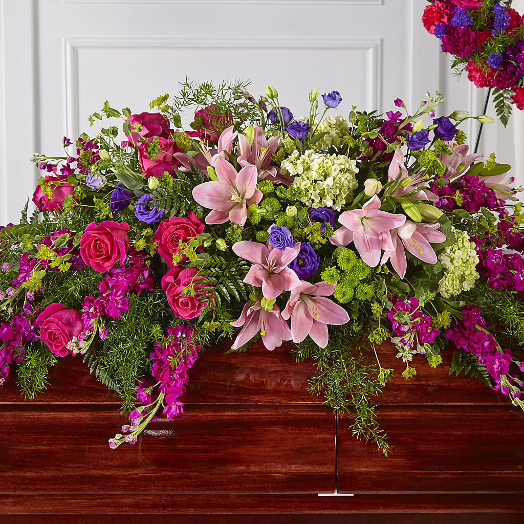 Radiant Tribute Casket Spray – FORGET-ME-NOT FLOWERS & GIFTS, Jacksonville NC