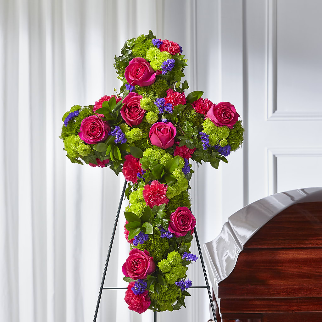 Tribute Rose Floral Cross – FORGET-ME-NOT FLOWERS & GIFTS, Jacksonville NC
