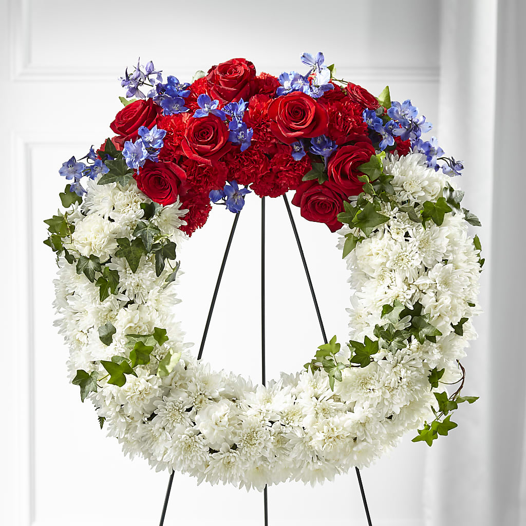 Patriotic Passion Wreath – FORGET-ME-NOT FLOWERS & GIFTS, Jacksonville NC