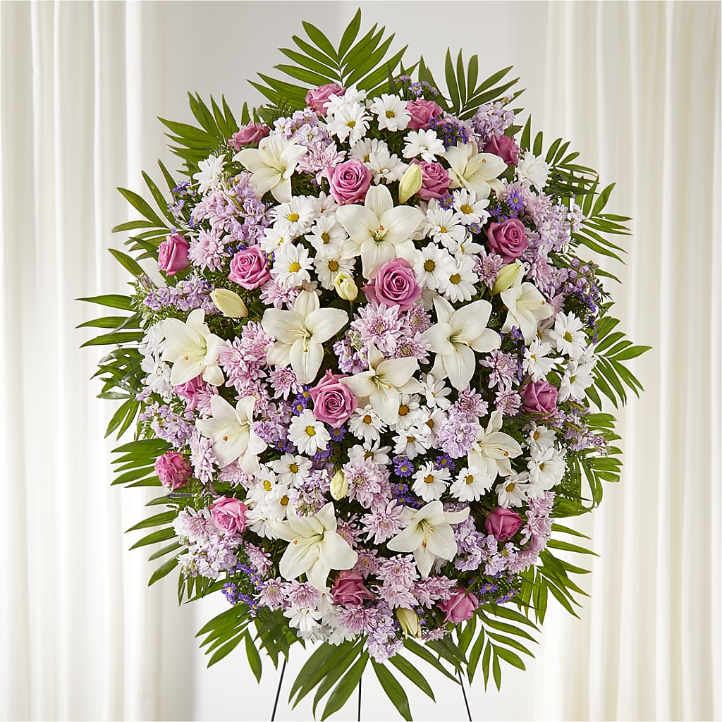 Surrounded by Love Standing Spray – FORGET-ME-NOT FLOWERS & GIFTS, Jacksonville NC