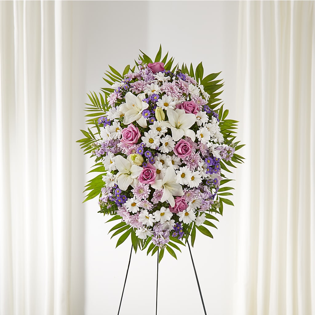 Surrounded by Love Standing Spray – FORGET-ME-NOT FLOWERS & GIFTS, Jacksonville NC