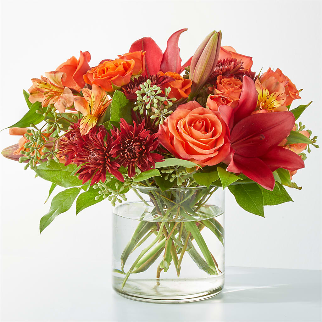 Crimson Leaves Bouquet – FORGET-ME-NOT FLOWERS & GIFTS, Jacksonville NC