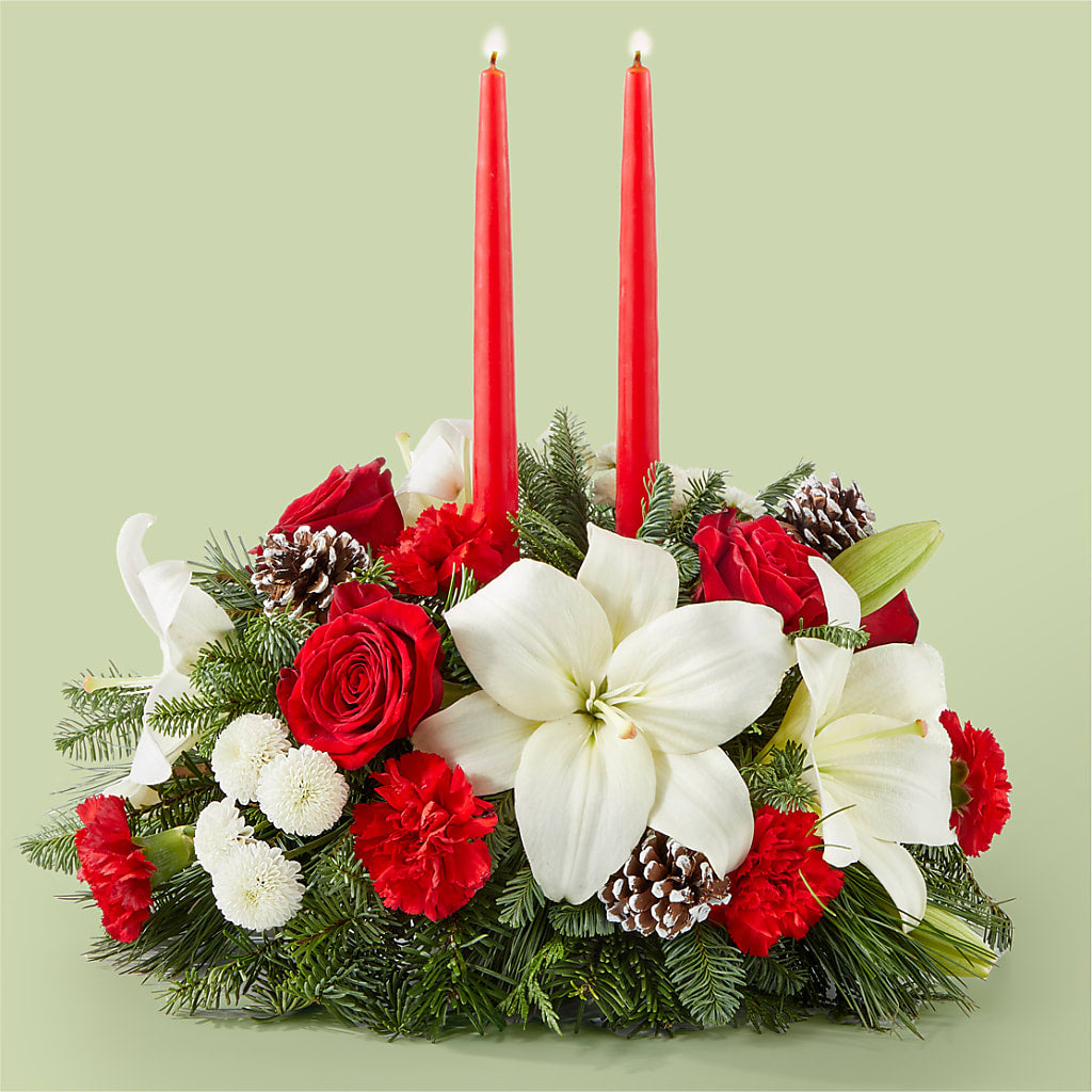 Seasonal Festivities Centerpiece – FORGET-ME-NOT FLOWERS & GIFTS, Jacksonville NC