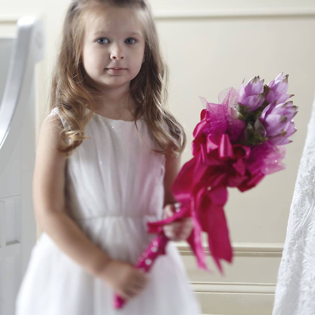Sparkle Pink Flower Girl Bouquet – FORGET-ME-NOT FLOWERS & GIFTS, Jacksonville NC