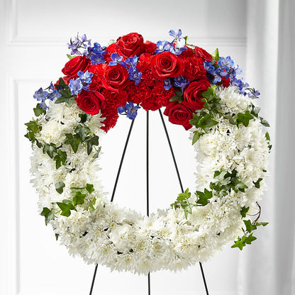 Patriotic Passion Wreath – FORGET-ME-NOT FLOWERS & GIFTS, Jacksonville NC