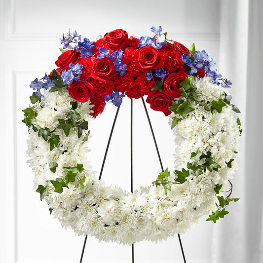 Patriotic Passion Wreath – FORGET-ME-NOT FLOWERS & GIFTS, Jacksonville NC