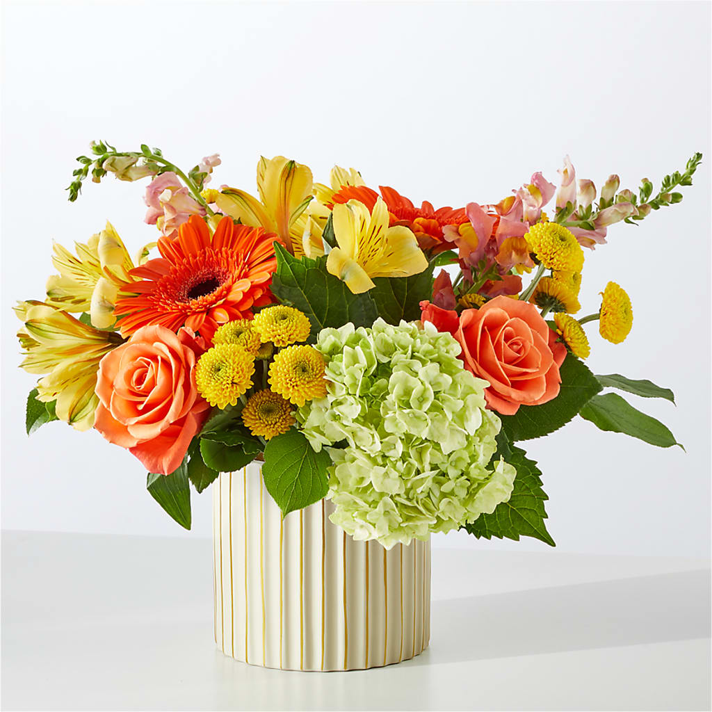 Autumn Sunshine Bouquet with Ivory Vase – FORGET-ME-NOT FLOWERS & GIFTS, Jacksonville NC