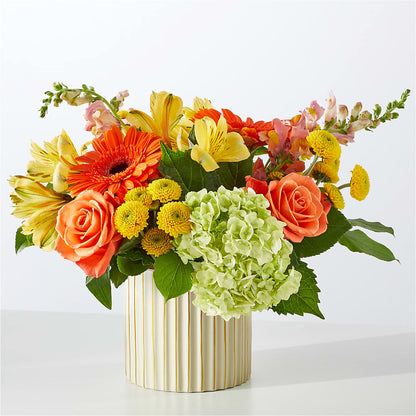 Autumn Sunshine Bouquet with Ivory Vase – FORGET-ME-NOT FLOWERS & GIFTS, Jacksonville NC