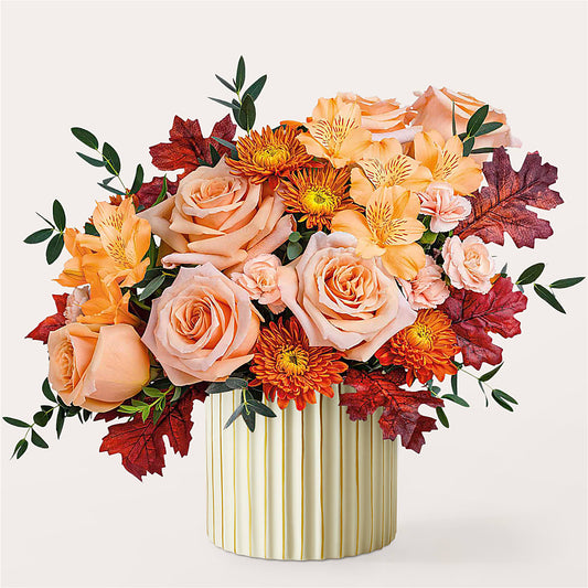 Spiced Latte Bouquet with Ivory Vase – FORGET-ME-NOT FLOWERS & GIFTS, Jacksonville NC