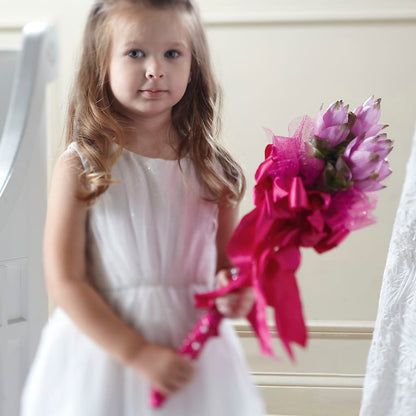 Sparkle Pink Flower Girl Bouquet – FORGET-ME-NOT FLOWERS & GIFTS, Jacksonville NC